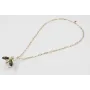 Collar cadena eslabón rectangular oro mate con bol