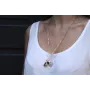 Collar cadena eslabón rectangular oro mate con bol