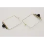Pendientes arete cuadrado con bolas negras y macra