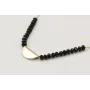 Collar cadena fina oro brillo con facetadas negras