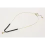 Collar cadena fina oro brillo con abalorio negro m