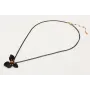 Collar cadena eslabón negro con flor esmaltada neg