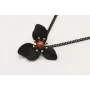 Collar cadena eslabón negro con flor esmaltada neg