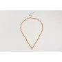 Collar con coralitos naranjas y colgante sol. Larg