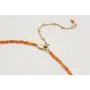 Collar coralitos naranjas, bolas oro mate y colgan