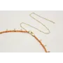 Collar con coralitos naranjas, gotitas oro mate y 