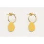 Pendientes perno aro nudo en oro mate con pieza mo