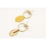 Pendientes perno aro nudo en oro mate con pieza mo