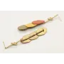 Pendientes perno nudo largo oro mate con piezas es