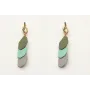 Pendientes perno nudo oro mate con piezas esmaltad