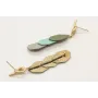 Pendientes perno nudo oro mate con piezas esmaltad