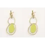 Pendientes perno nudo oro mate con doble aro y pie