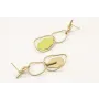 Pendientes perno nudo oro mate con doble aro y pie
