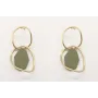 Pendientes doble aro en oro mate con pieza esmalta