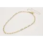 Collar cadena rectangular oro mate con cierre de T