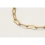 Collar cadena rectangular oro mate con cierre de T