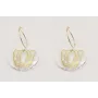 Pendientes aro oro brillo con disco metacrilato ti