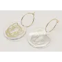 Pendientes aro oro brillo con disco metacrilato ti