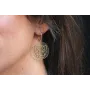 Pendientes aro oro brillo con disco metacrilato ti