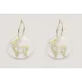 Pendientes aro oro brillo con disco metacrilato al