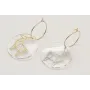 Pendientes aro oro brillo con disco metacrilato al