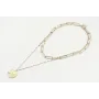 Collar cadena eslabón grande y cadena de chapitas 