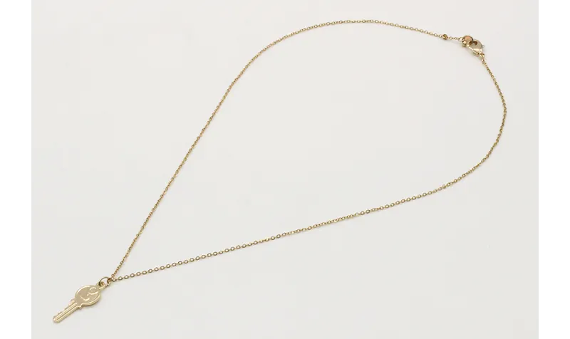 Solitario cadena eslabón pequeño oro brillo con co