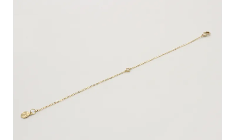 Pulsera cadena eslabón pequeño oro brillo con bril