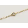 Pulsera cadena eslabón pequeño oro brillo con bril