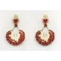 Pendientes perno sagrado corazón, corazón miyuki c