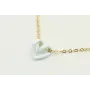 Solitario cadena de eslabón pequeño con corazón hu
