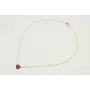 Solitario cadena de eslabón pequeño con corazón hu