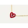 Solitario cadena de eslabón pequeño con corazón hu