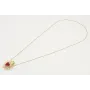 Collar con cadena corazones planos y colgante sagr