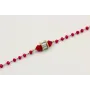 Pulsera cadena facetadas rojas con tonel cristales