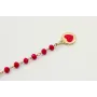 Pulsera cadena facetadas rojas con sagrado corazón