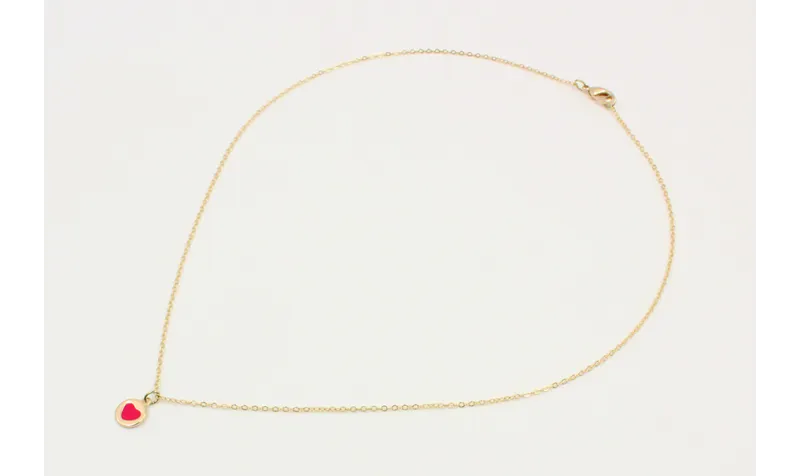 Solitario cadena de eslabón pequeño con chapa cora