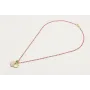 Collar cadena miyuki  rosa con colgantes pez oro m