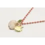 Collar cadena miyuki  rosa con colgantes pez oro m