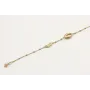 Pulsera cadena bola esmaltada verde con concha oro