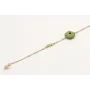Pulsera cadena bola esmaltada verde con caracol de