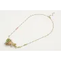 Collar cadena bola esmaltada verde con rama de cor