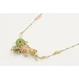 Collar cadena bola esmaltada verde con rama de cor