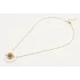 Collar cadena microbola oro mate con disco de naca