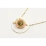 Collar cadena microbola oro mate con disco de naca