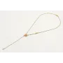 Collar forma Y con cadena bola esmatada verde con 