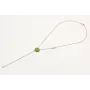 Collar forma Y con cadena bola esmatada rosa con c