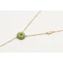 Collar forma Y con cadena bola esmatada rosa con c