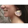 Pendientes colgante estambres color rosa palo. Lar