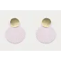 Pendientes perno disco oro mate y disco ondulado e